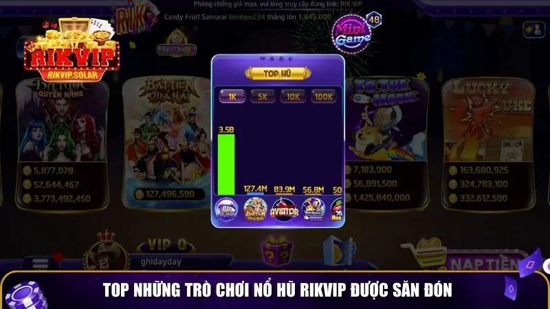 no hu rikvip 3 Top những trò chơi nổ hũ Rikvip được săn đón
